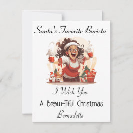 Personalisierte Weihnachtskarte für einen Barista Feiertagskarte