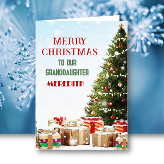 Personalisierte Weihnachtskarte für Enkelin Karte
