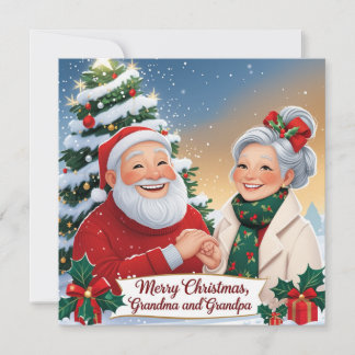 Personalisierte Weihnachtskarte für Großeltern. Einladung