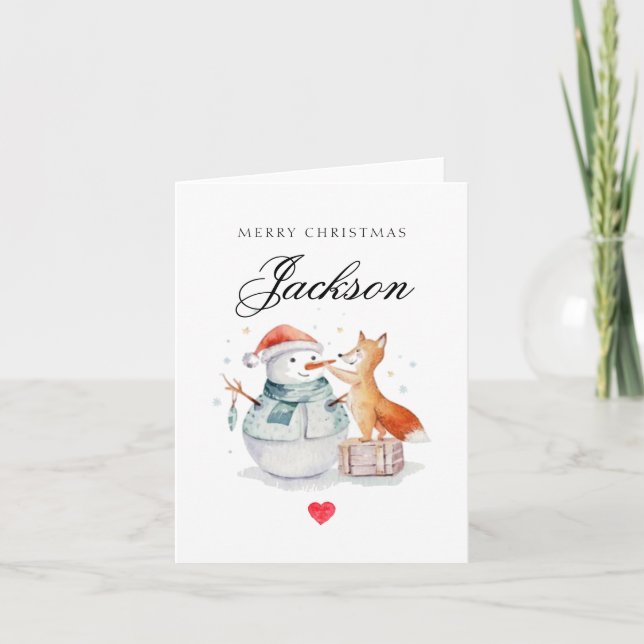 Personalisierte Weihnachtskarte für Kinder Weihnac Feiertagskarte (Vorderseite)