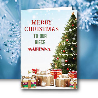 Personalisierte Weihnachtskarte für Nichte Karte
