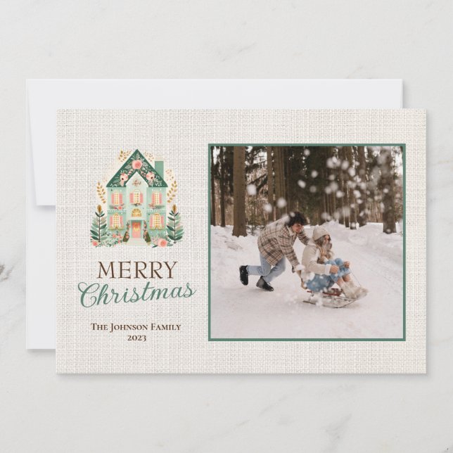 Personalisierte Weihnachtskarte mit Fotos Feiertagskarte (Vorderseite)