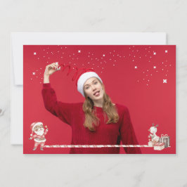 Personalisierte Weihnachtskarte mit schwarzem Weih Einladung