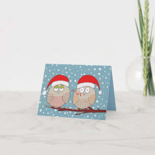 Personalisierte Weihnachtskarte - Pfeifende Eule Karte