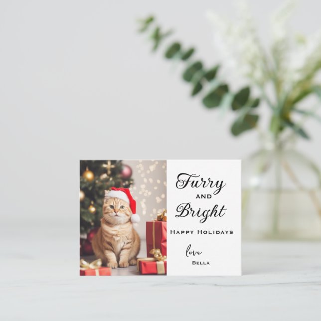 Personalisierte Weihnachtskarten für Haustiere, We Mitteilungskarte (Stehend Vorderseite)