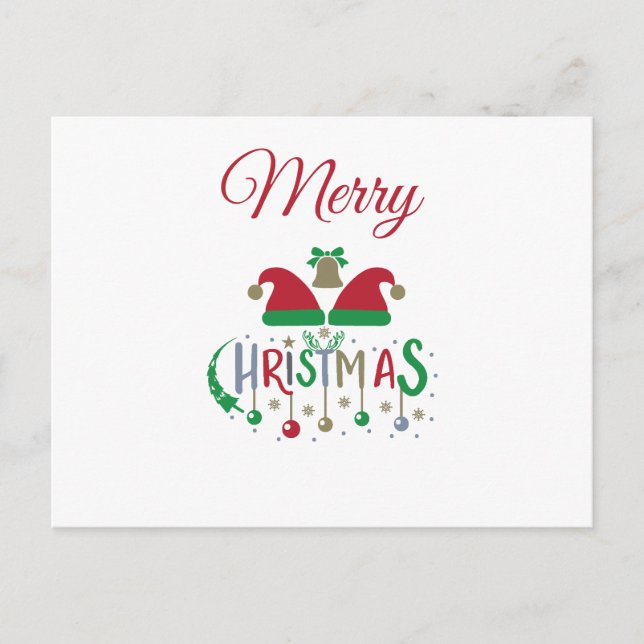 Personalisierte Weihnachtskarten Weihnachtsmannmüt Feiertagspostkarte (Vorderseite)