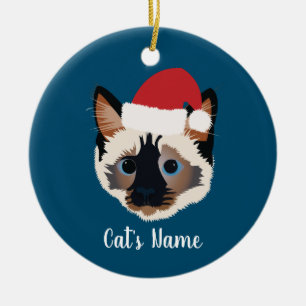 Personalisierte Weihnachtskatze Keramik Ornament