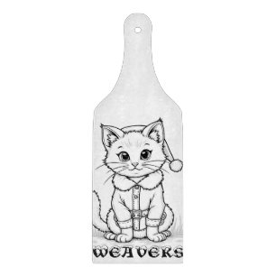 Personalisierte Weihnachtskatze Schneidebrett