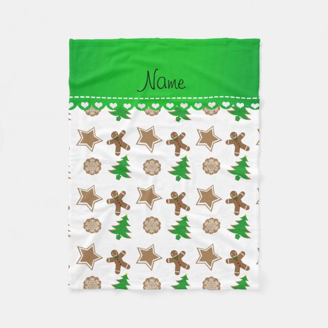 Personalisierte Weihnachtskekse Fleecedecke (Vorderseite)