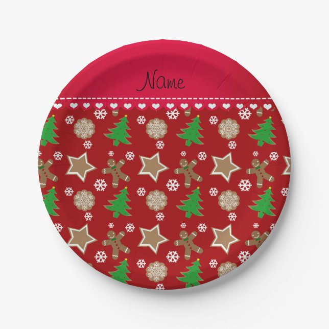 Personalisierte Weihnachtskekse Pappteller (Vorderseite)