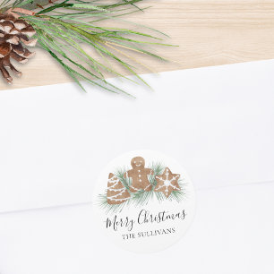 Personalisierte Weihnachtskekse Runder Aufkleber