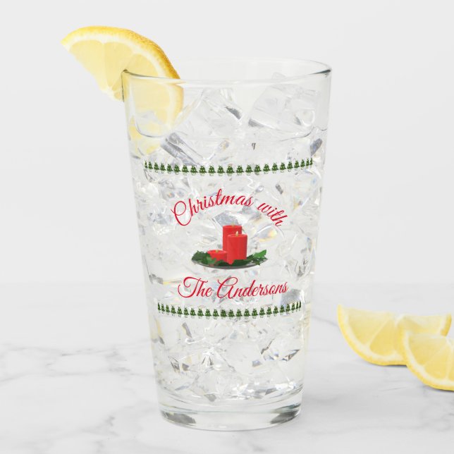 Personalisierte Weihnachtskerzen Glas (Vorderseite Ice)