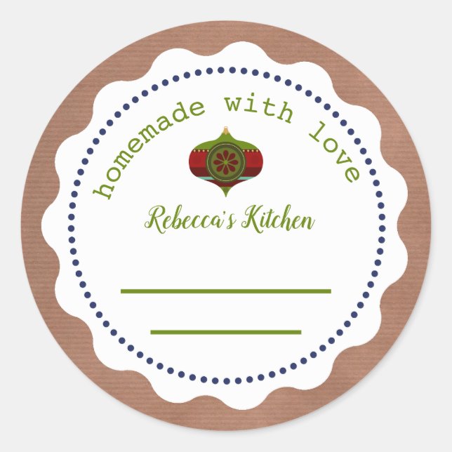 Personalisierte Weihnachtskonservierung | Eigenart Runder Aufkleber (Vorderseite)