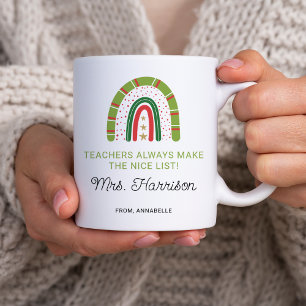 Personalisierte Weihnachtslehrer Regenbogen Gute L Kaffeetasse