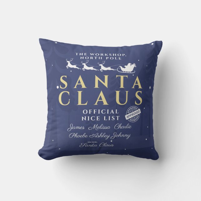 Personalisierte Weihnachtsliste des Weihnachtsmann Kissen (Vorderseite)