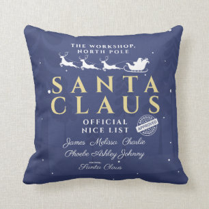 Personalisierte Weihnachtsliste des Weihnachtsmann Kissen