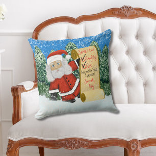 Personalisierte Weihnachtsliste des Weihnachtsmann Kissen