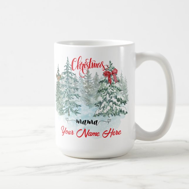 Personalisierte Weihnachtsmama Kaffeetasse (Rechts)