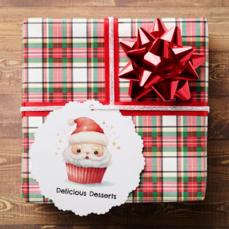 Personalisierte Weihnachtsmann-Cupcake-Weihnachtsg Ornament Karte