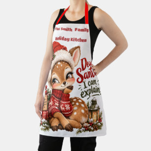 Personalisierte Weihnachtsmann-Hirsch-Familien-Wei Schürze