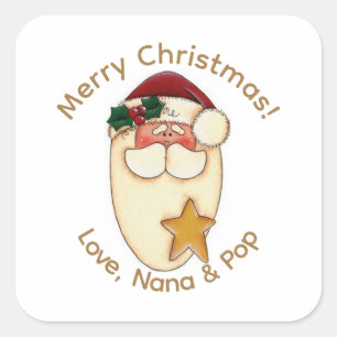 Personalisierte Weihnachtsmann-Weihnachtslabels im Quadratischer Aufkleber