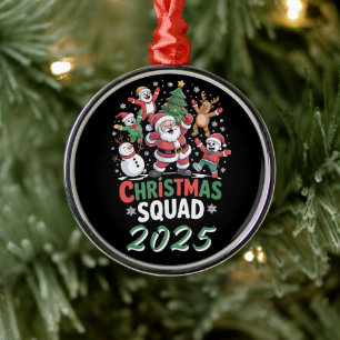 Personalisierte Weihnachtsmannschaft 2025 Santa Fa Ornament Aus Metall