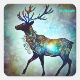 Personalisierte Weihnachtsmarken, Quadratischer Aufkleber