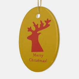 Personalisierte Weihnachtsmeisterin Rot und Gold Keramik Ornament