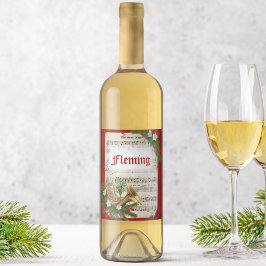 Personalisierte Weihnachtsmusik Französisches Horn Weinetikett