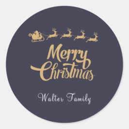 Personalisierte Weihnachtsnachtsnacht Runder Aufkleber