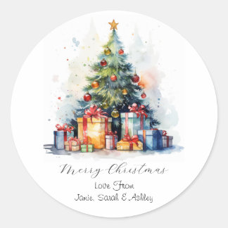 Personalisierte Weihnachtsnachtsnamensklammern Runder Aufkleber