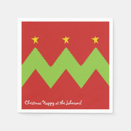 Personalisierte WeihnachtsNapkins "Zickzack Bäume" Serviette
