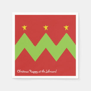 Personalisierte WeihnachtsNapkins "Zickzack Bäume" Serviette