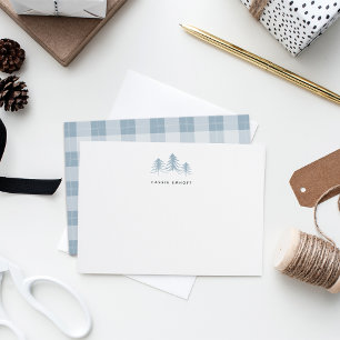Personalisierte Weihnachtspapeterie Sketched Pines Mitteilungskarte