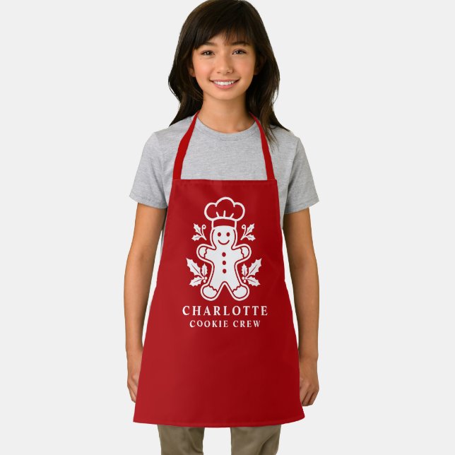 Personalisierte Weihnachtsplätzchen-Kinderbande Schürze (Insitu)