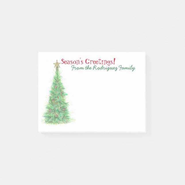 Personalisierte Weihnachtspost-itanmerkungen Post-it Klebezettel (Vorderseite)