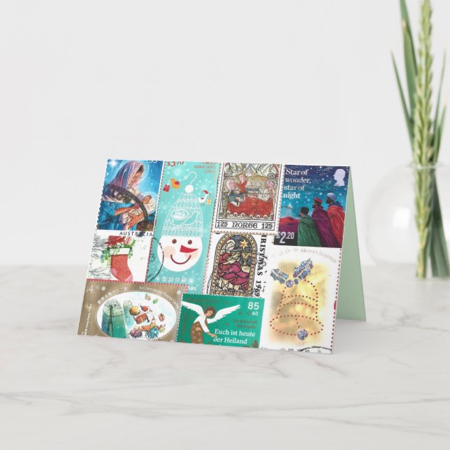 Personalisierte Weihnachtspostalische Briefmarke Karte (Vorderseite)