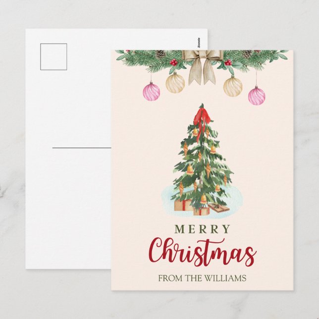 Personalisierte Weihnachtspostkarte Feiertagspostkarte (Vorne/Hinten)