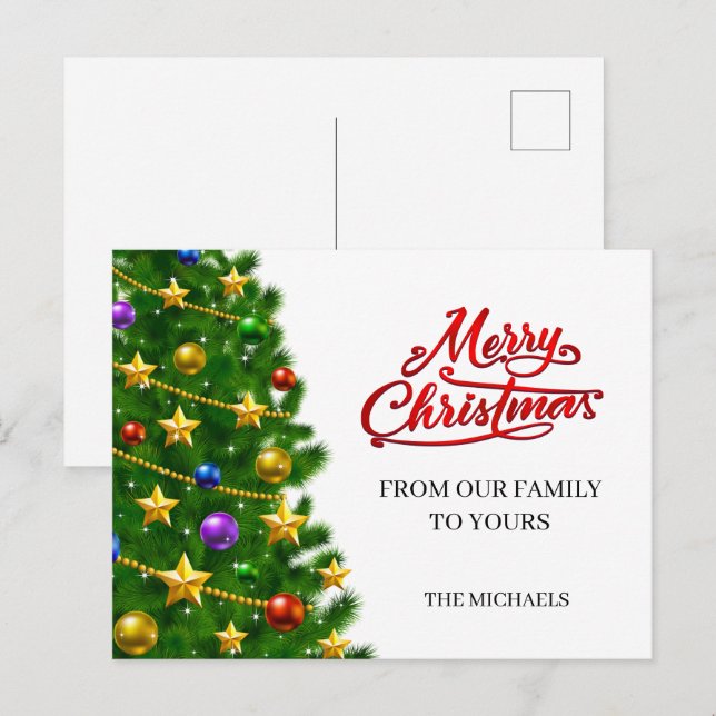 Personalisierte Weihnachtspostkarte Feiertagspostkarte (Vorne/Hinten)