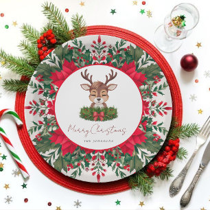 Personalisierte Weihnachtsrentier  Pappteller