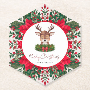 Personalisierte Weihnachtsrentier Untersetzer
