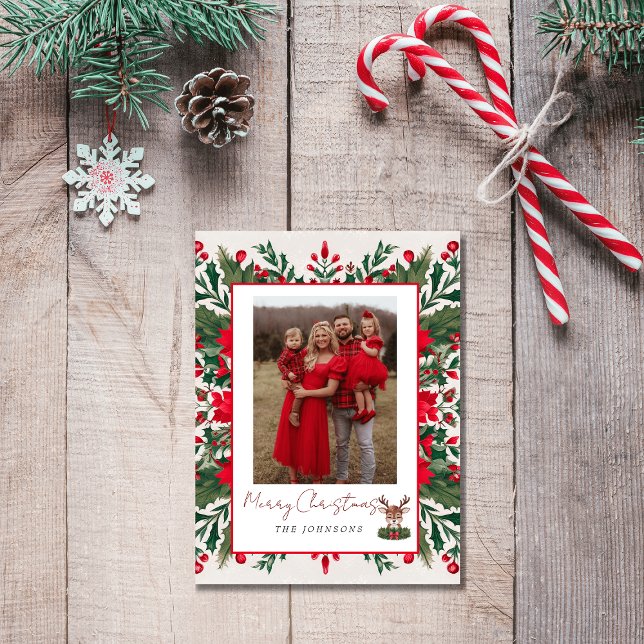 Personalisierte Weihnachtsrinder Feiertagspostkarte (Von Creator hochgeladen)