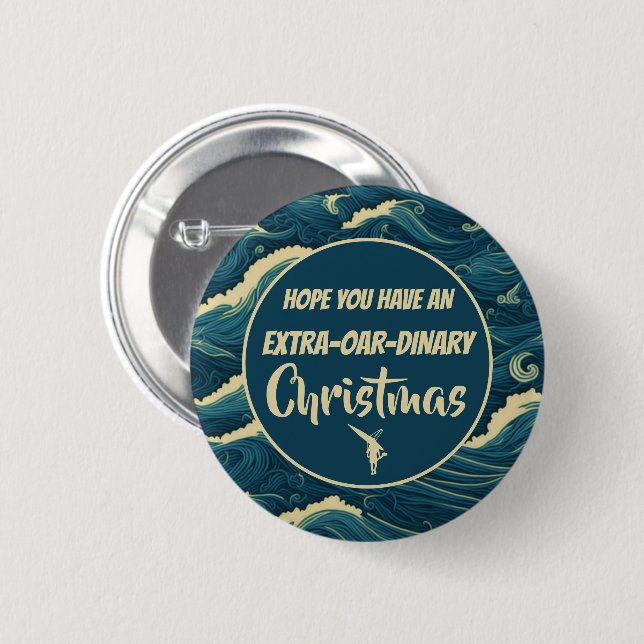 Personalisierte Weihnachtsruderkunst Button (Vorne & Hinten)