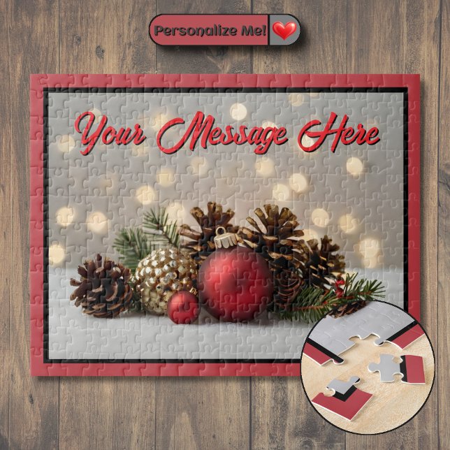 Personalisierte Weihnachtsschmuck (Customizable Christmas Ornament Jigsaw Puzzle)
