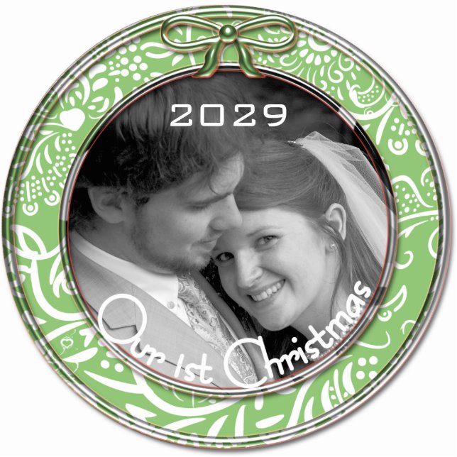 Personalisierte Weihnachtsschmuck Fotoskulptur Ornament (Vorne)