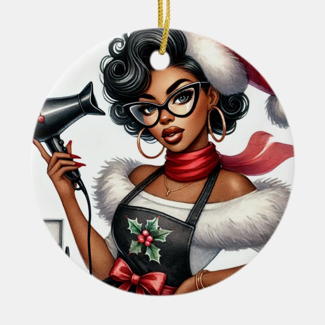 Personalisierte Weihnachtsschmuck für Friseur (Vorne)