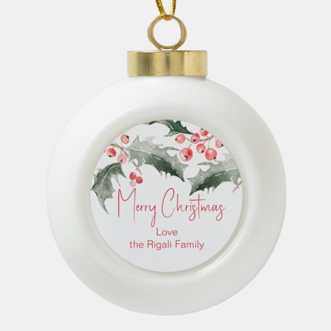 Personalisierte Weihnachtsschmuck Keramik Kugel-Ornament (Vorderseite)