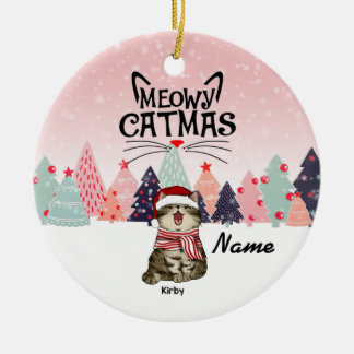 Personalisierte Weihnachtsschmuck, Meowy Xmas Ce Keramik Ornament