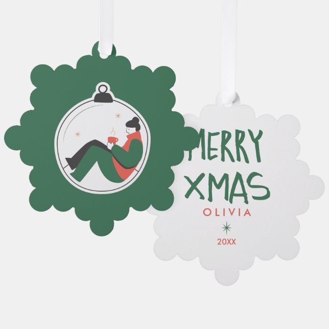 Personalisierte Weihnachtsschmuck - Niedlicher Url Ornament Karte (Vorderseite/Rückseite)