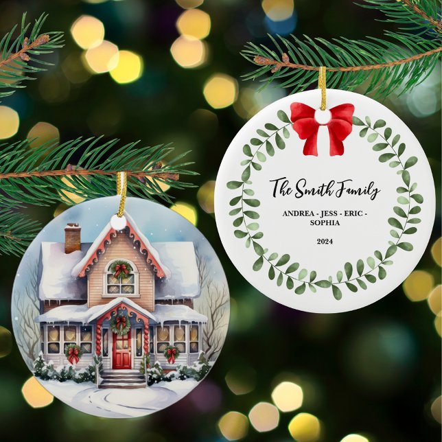 Personalisierte Weihnachtsschmuck, zweiseitig Keramik Ornament (Von Creator hochgeladen)